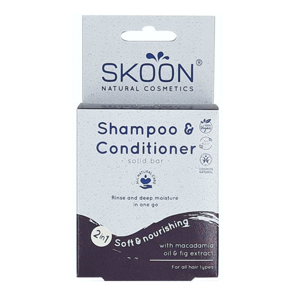 2-in-1 natuurlijke shampoo en conditioner bar met macadamia en vijg