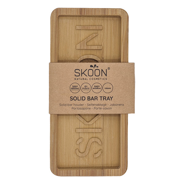 Grote bruine bamboe houder voor 2 shampoo bars van SKOON