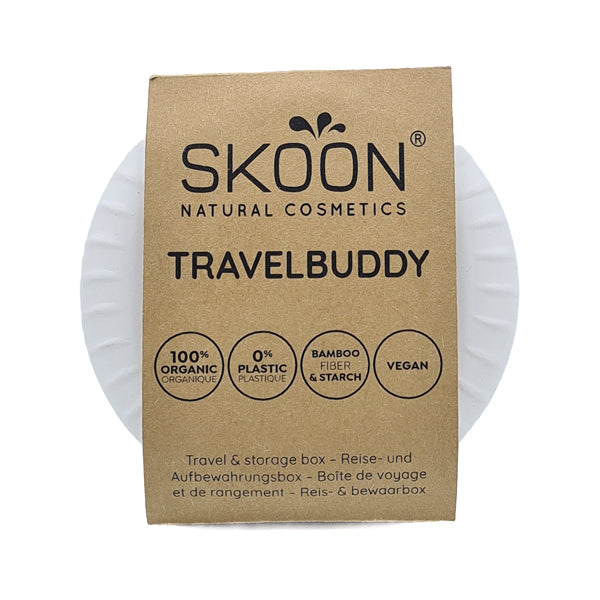 Duurzame bamboe houder Travelbuddy voor haarverzorging bars en conditioners, ideaal voor in de handbagage.