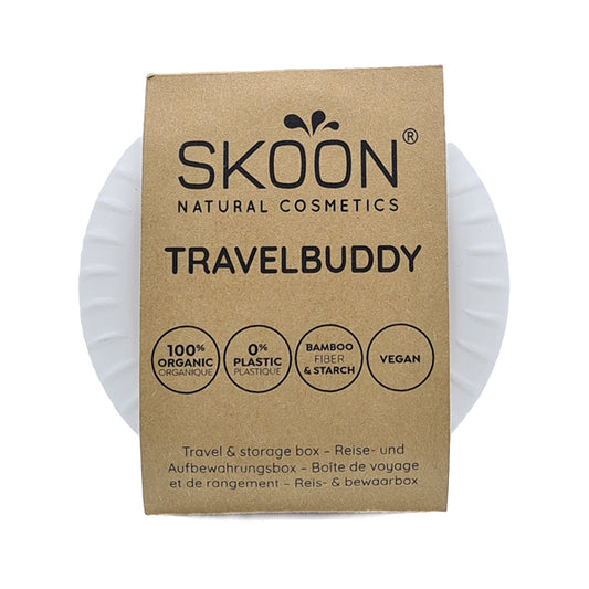 Duurzame bamboe houder Travelbuddy voor haarverzorging bars en conditioners, ideaal voor in de handbagage.